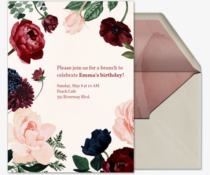 Blush & Burgundy Blooms Invitation