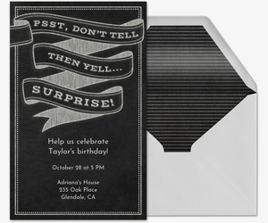 Psst... Don't Tell! Invitation