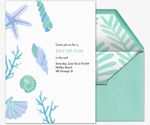Seafoam Seashells by CatCoq Invitation