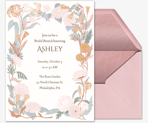 Blush Wildflower Border Invitation