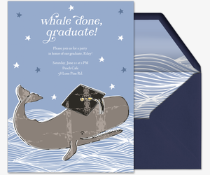 Whale Done Graduation Invitation