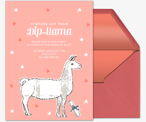 Dip Llama Graduation Invitation