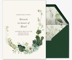 White Flowers & Greenery Invitation