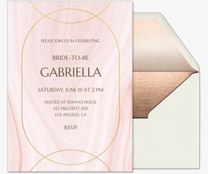 Pink Marble Oval Invitation