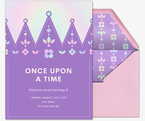 Princess Birthday Tiara Invitation