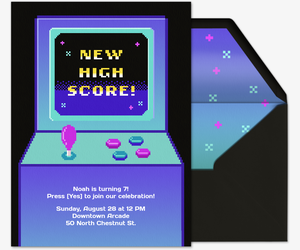 Retro Arcade Game Invitation