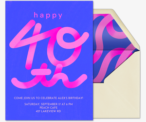 Get A Squiggle On - 40 Invitation
