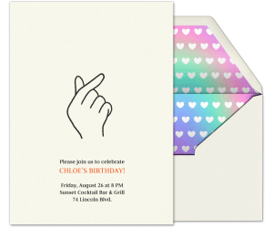 Finger Heart Invitation