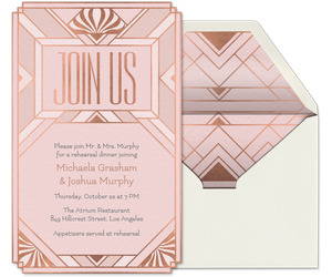 Art Deco Gatsby Rehearsal Dinner Invitation