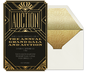 Auction Art Deco Invitation