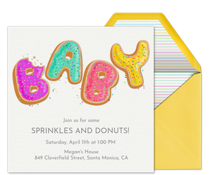 Baby Donut Sprinkles Invitation