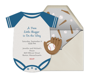 Baseball Baby Bodysuit Invitation