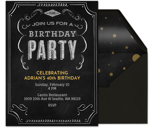 Birthday Chalkboard Invitation