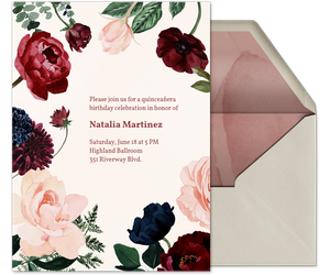 Blush & Burgundy Blooms Invitation
