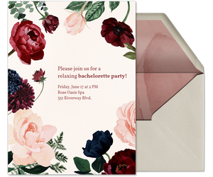 Blush & Burgundy Blooms Invitation