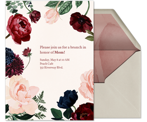 Blush & Burgundy Blooms Invitation