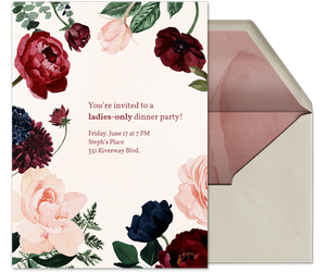 Blush & Burgundy Blooms Invitation
