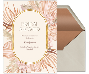 Boho Pampas Bridal Shower Invitation