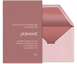 Bridal Shower Letterpress Invitation