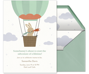 Bunny Adventure Baby Shower Invitation