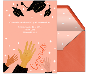 Cap Toss Graduation Invitation
