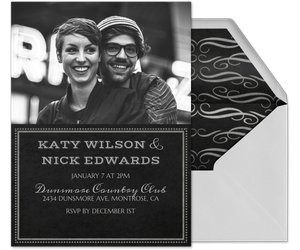 Chalkboard Chic Photo Invitation