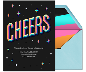 Cheers to Celebrating (Black) Invitation