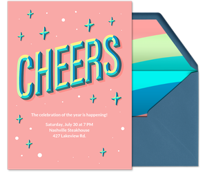 Cheers to Celebrating (Pink) Invitation