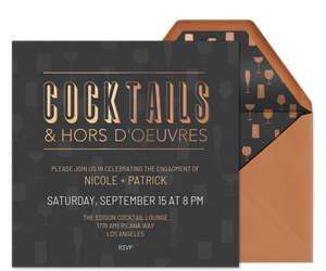 Cocktails and Hors d'oeuvres Invitation