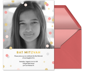Confetti Bat Mitzvah UYO Invitation