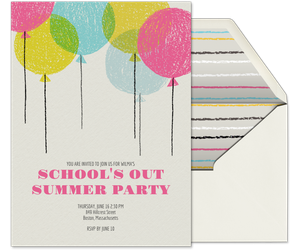 Crayon Balloons Invitation