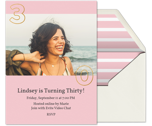 Decade Birthday Thirty Invitation
