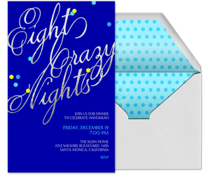 Eight Crazy Nights Confetti Invitation