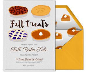 Fall Bake Sale Invitation