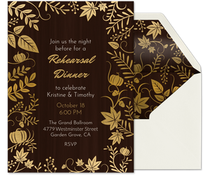 Fall Wedding Rehearsal Dinner Invitation