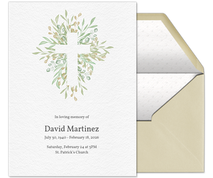 Floral Cross Invitation