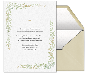 Floral Cross (Reception) Invitation
