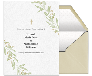 Floral Cross (Save the Date) Invitation