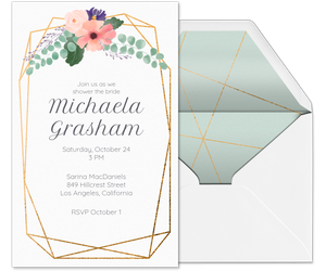 Floral Geometric Bridal Shower Invitation