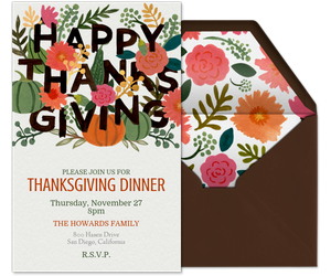 Floral Thanks Invitation