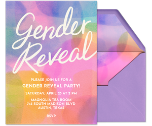 Gender Reveal Abstract Invitation