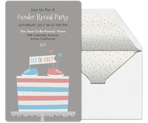 Gender Reveal Cake Invitation