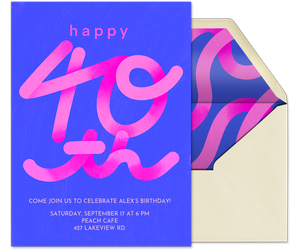 Get A Squiggle On - 40 Invitation