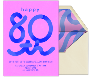 Get A Squiggle On - 80 Invitation