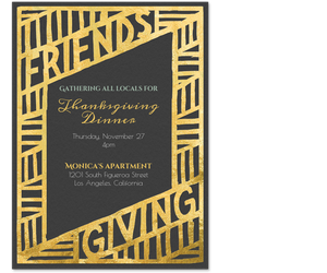 Gold Feathers Invitation