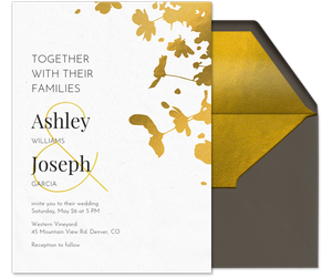 Gold Foil Branches Invitation