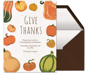Gourdgeous Thanksgiving Invitation