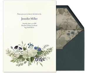 Green Floral Watercolor (Bridal) Invitation