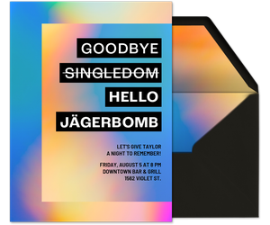 Hello Jägerbomb Bachelor Party Invitation