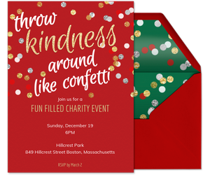 Kindness Confetti Holiday Invitation